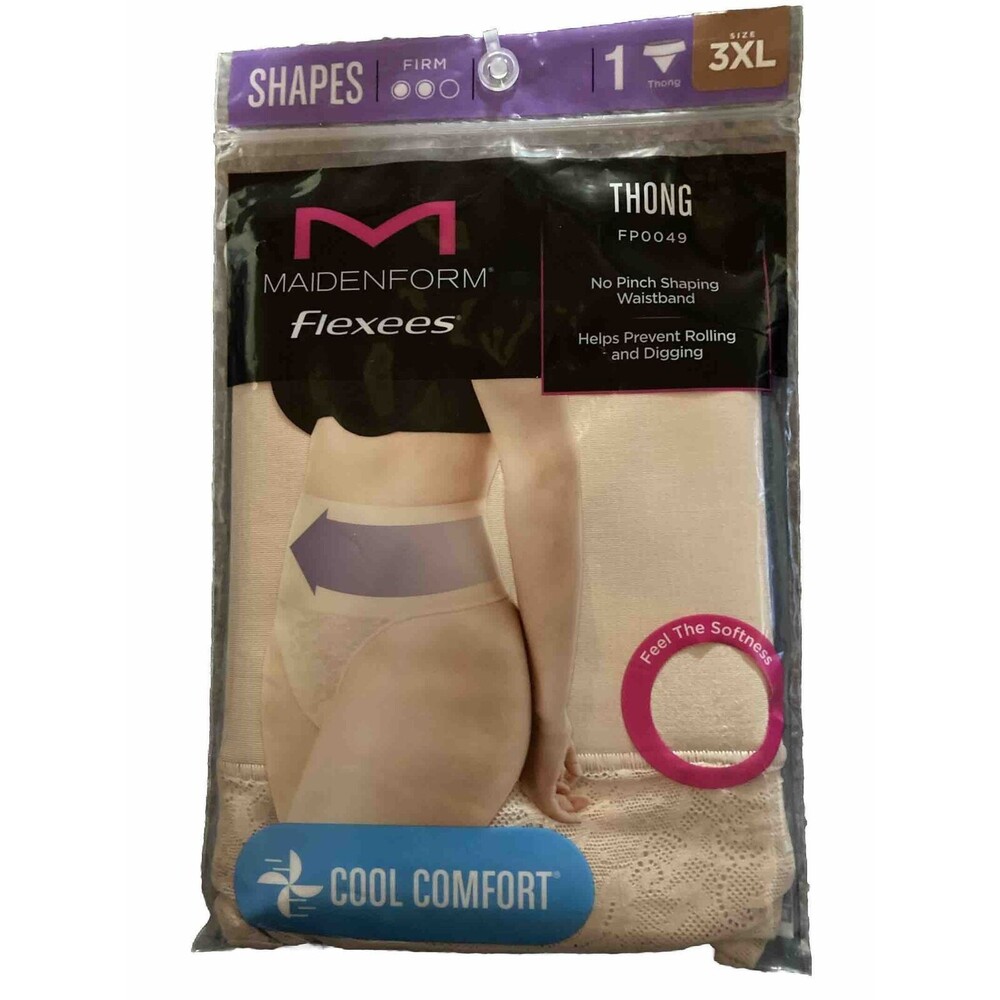 NEW SIZE 3XL  WOMEN MAIDENFORM FLEXEES TAME YOUR TUMMY LACE SHAPING THONG